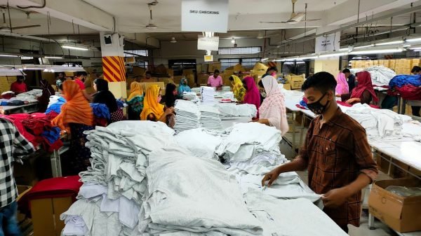 Workers inside a garment factory, file image