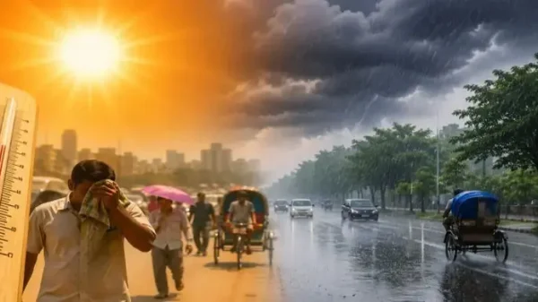 Representative image of heatwave and rain conditions in Bangladesh