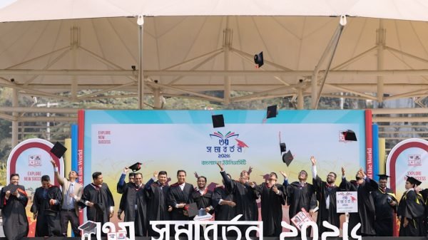 University graduates at a convocation in Bangladesh, used as a representative image for the Islamic University civil judge results story