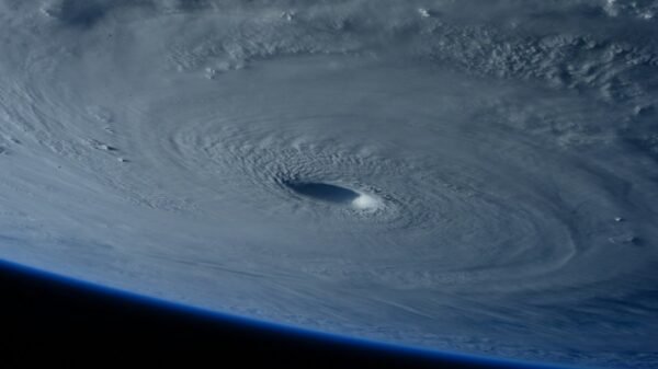 A powerful storm viewed from space