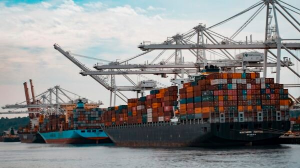 Cargo ship port illustrative image