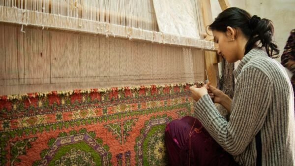 Handloom weaving activity, illustrative image