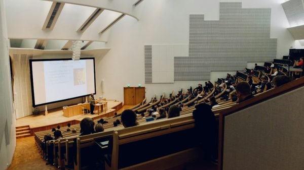 University students in a lecture hall