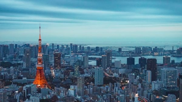 Tokyo skyline representing Japan's services economy