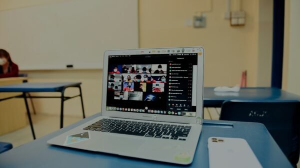 Laptop for digital education illustration