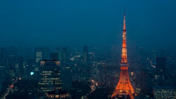 Illustrative photograph of Tokyo city skyline; not the actual reported event