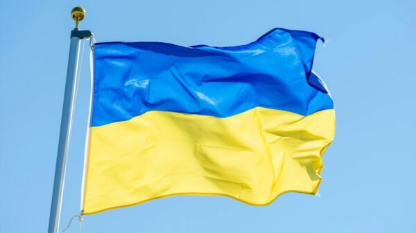 Ukrainian national flag, illustrative image