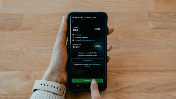 Illustrative photograph of digital remittance transfer; not the actual reported event